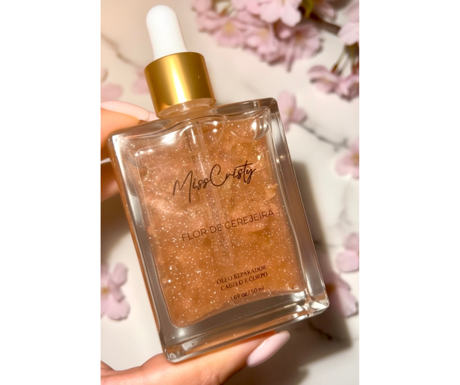 ÓLEO HIDRATANTE CORPORAL - FLOR DE CEREJEIRA GLITTER