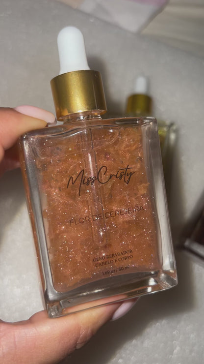 ÓLEO HIDRATANTE CORPORAL - FLOR DE CEREJEIRA GLITTER